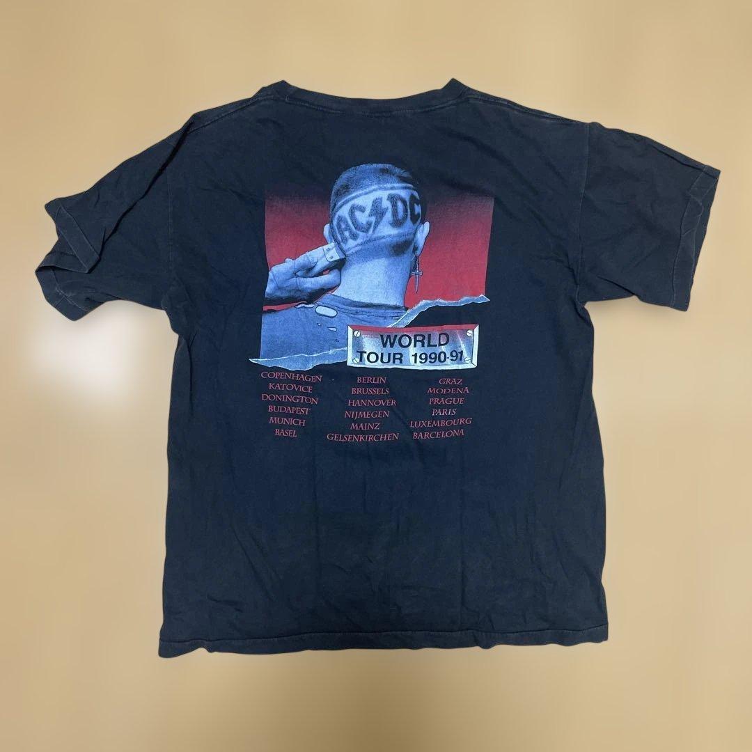 大幅値下げ AC/DC ワールドツアー Tシャツ 1990-91 ユーロ