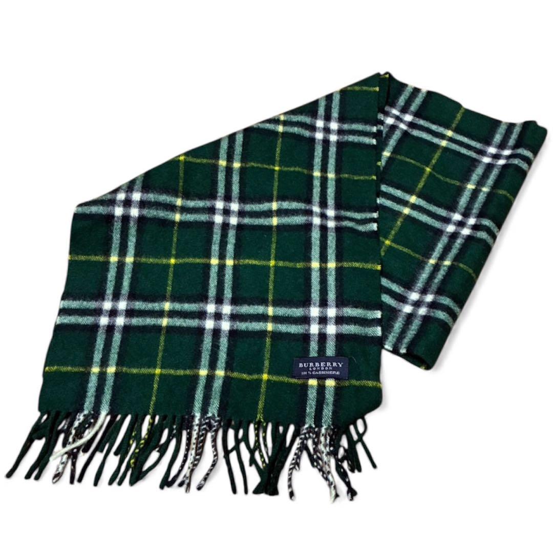 美品 Vintage 100%カシミア Burberry LONDON マフラー