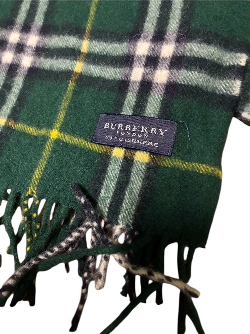 美品 Vintage 100%カシミア Burberry LONDON マフラー