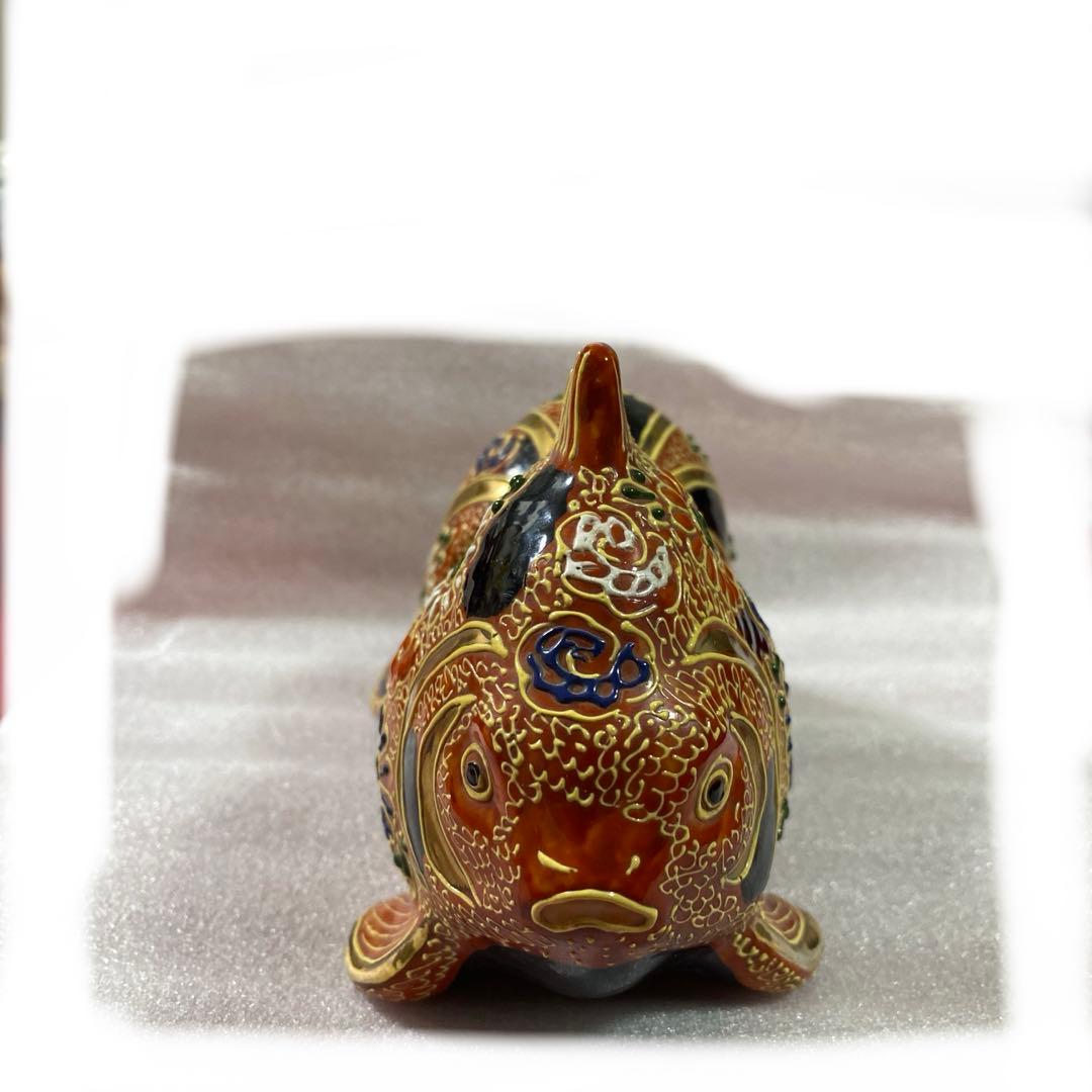 九谷焼　金魚　陶器　アンティーク　美術品　工芸品