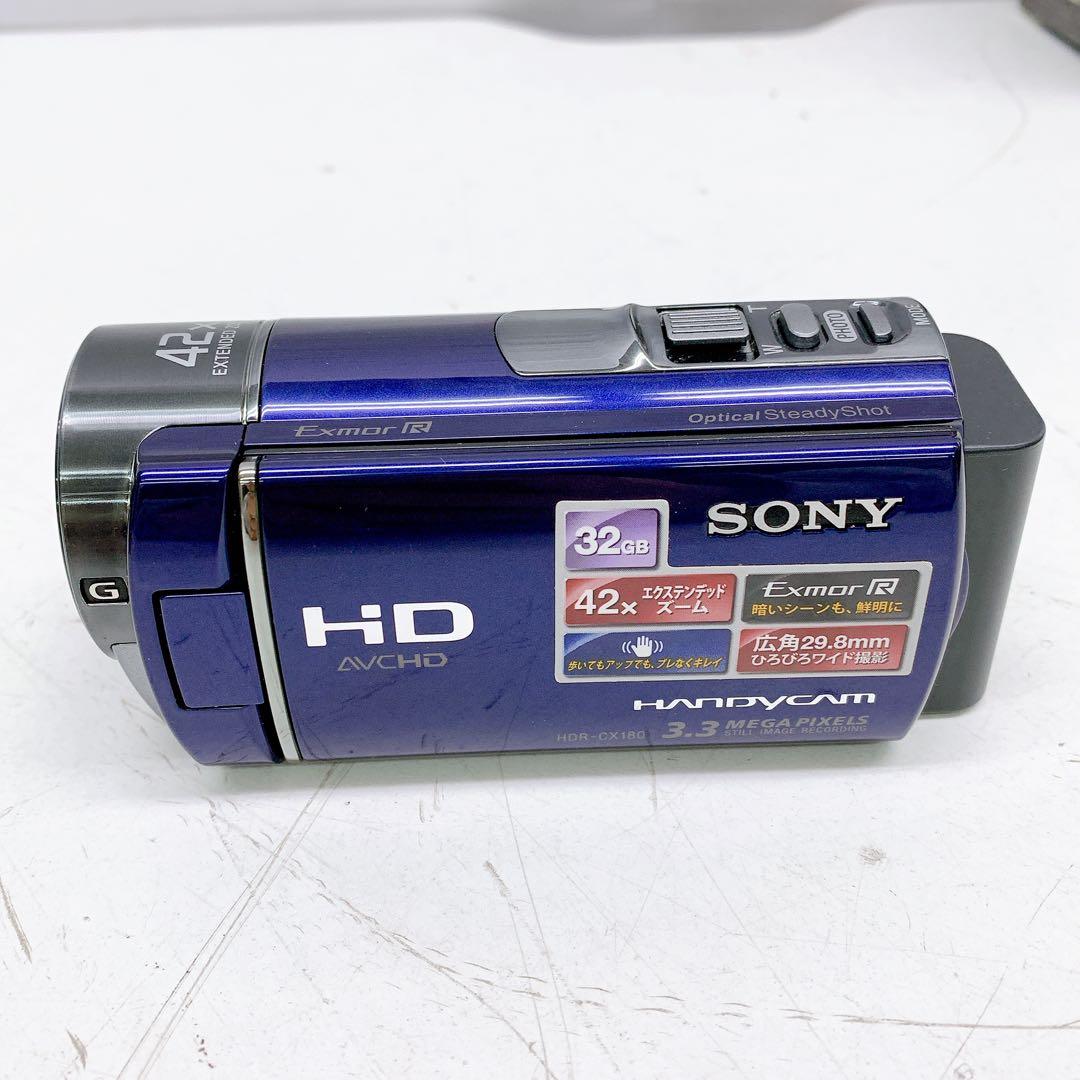 2AB20 SONY Handycam HDR-CX180 ブルー ビデオカメラ