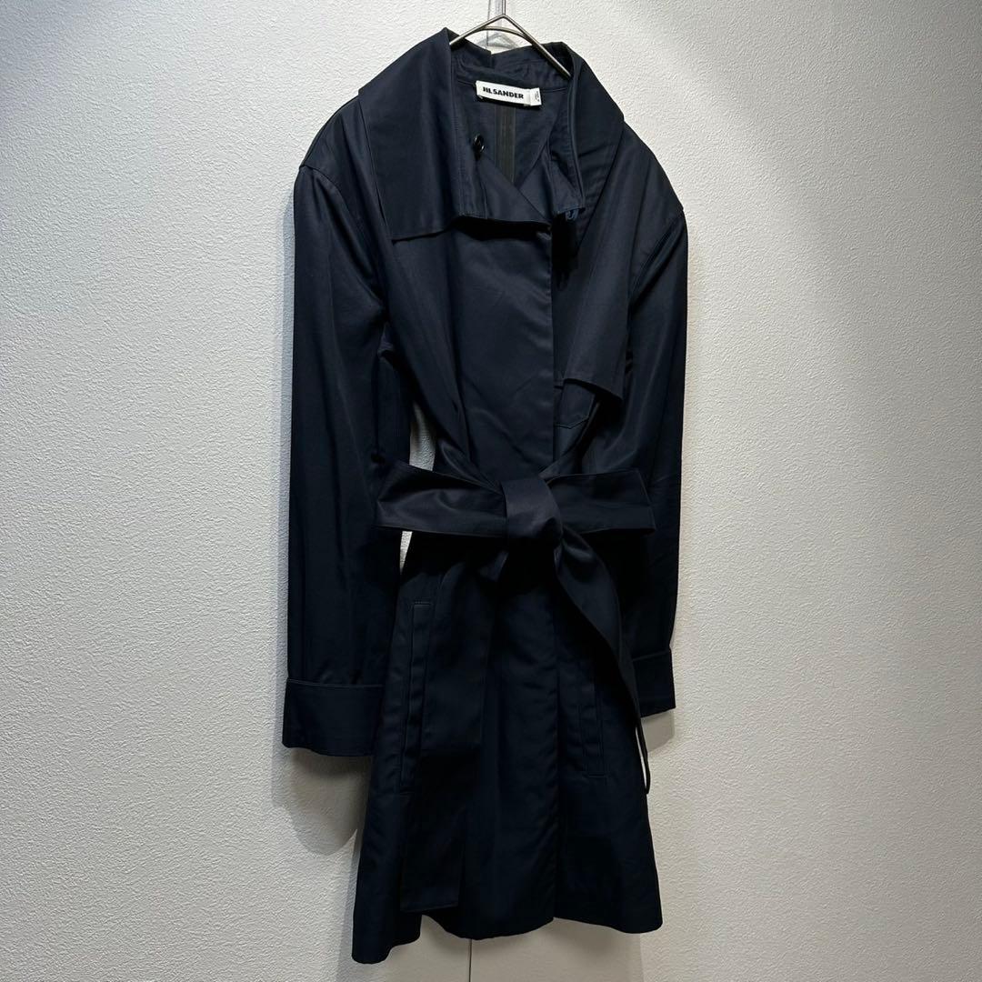 希少 JIL SANDER 上質 変形 ベルト付き デザイン トレンチコート