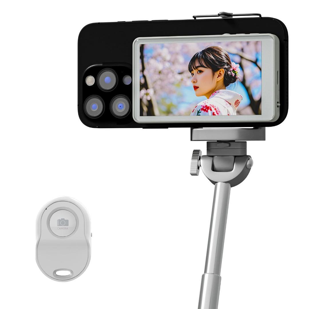 【新品】ワイヤレス iPhone用自撮りモニター カメラ画面ミラーリング