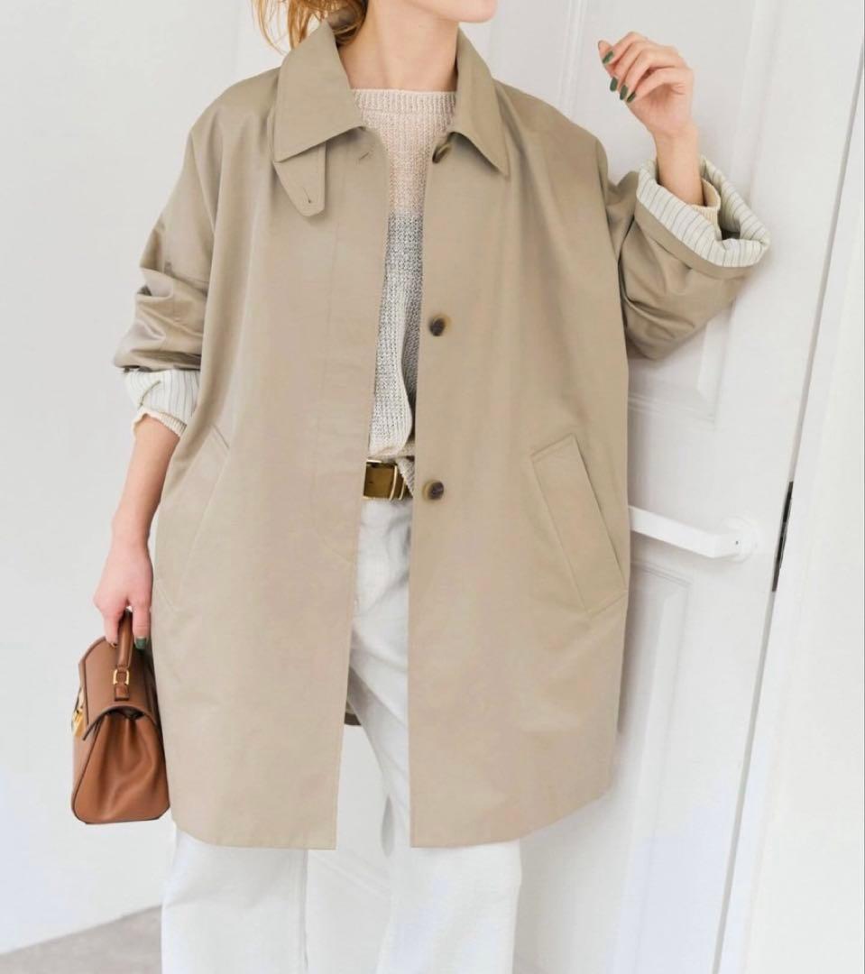 Spick and Span T/Cギャバステンカラーハーフコート