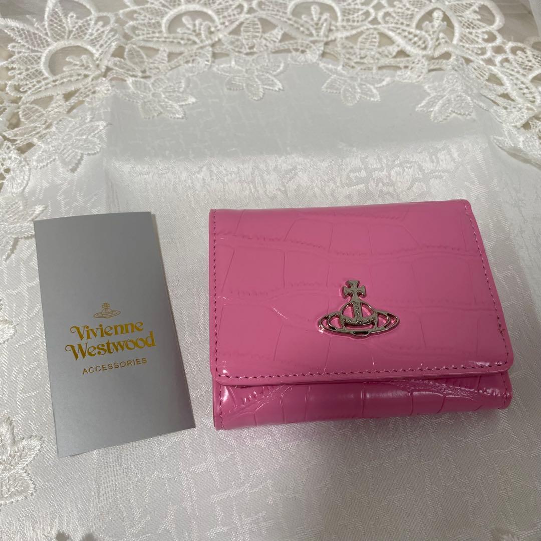 ヴィヴィアンウエストウッド ピンク三つ折財布