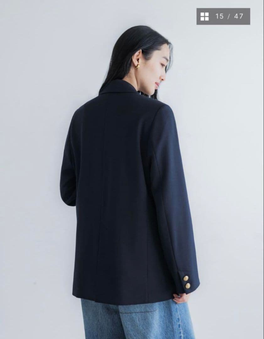 限定値下げ美品☆ダブルテーラードジャケット size2 ネイビー