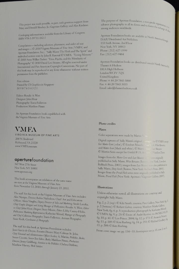 【Sally Mann: The Flesh and the Spirit】新品