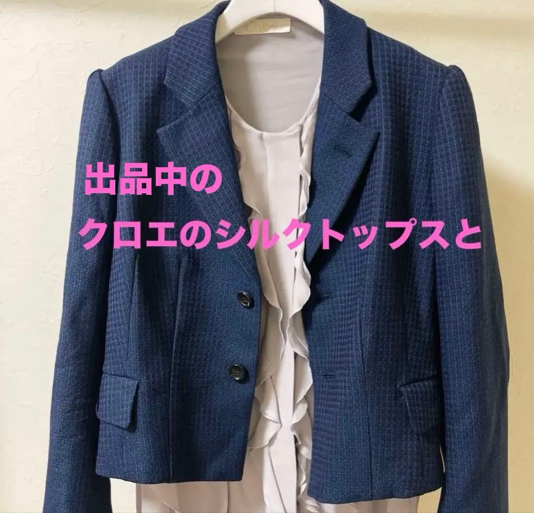 美品コムデギャルソンSチェック柄 woolテーラード立体ジャケット18aw紺