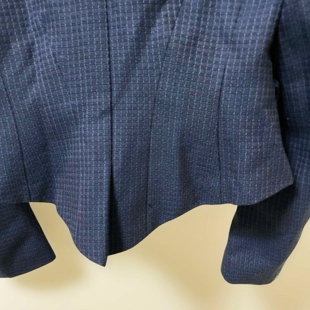 美品コムデギャルソンSチェック柄 woolテーラード立体ジャケット18aw紺