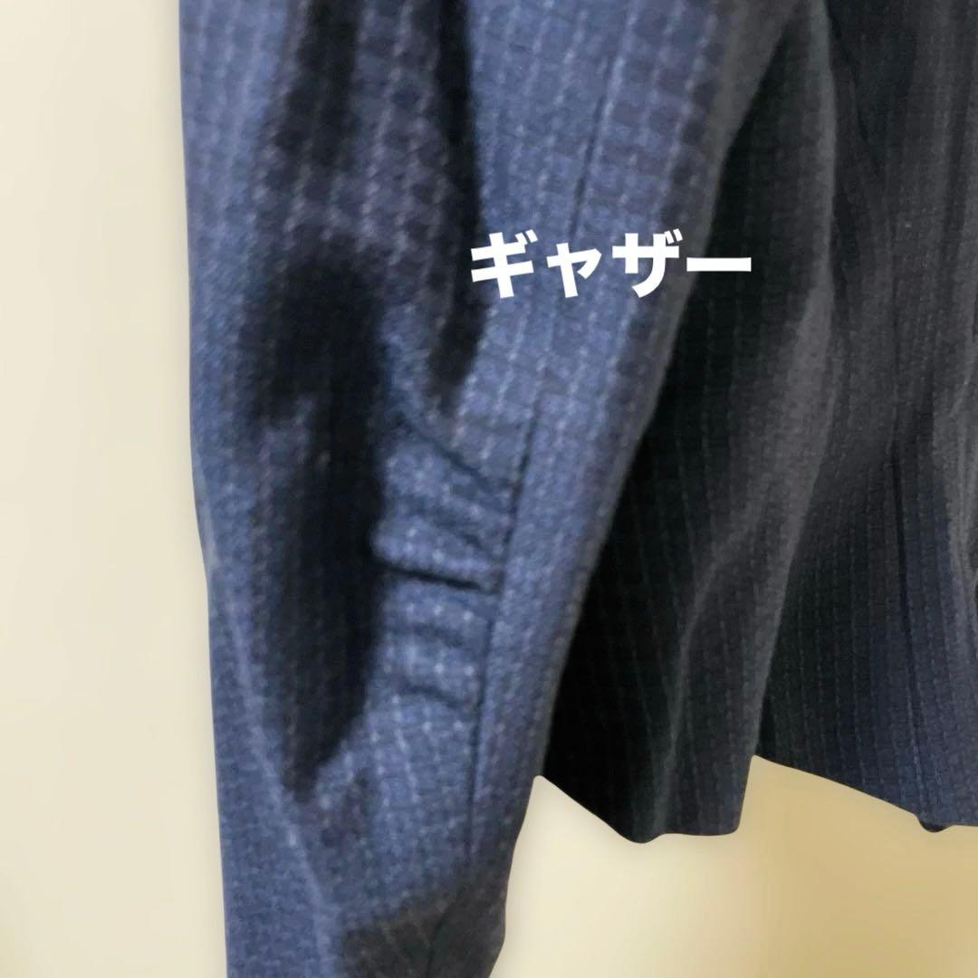 美品コムデギャルソンSチェック柄 woolテーラード立体ジャケット18aw紺