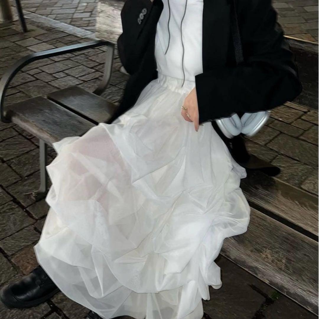 THE TOE 新品　Iris Tulle Skirt 白　チュールスカート