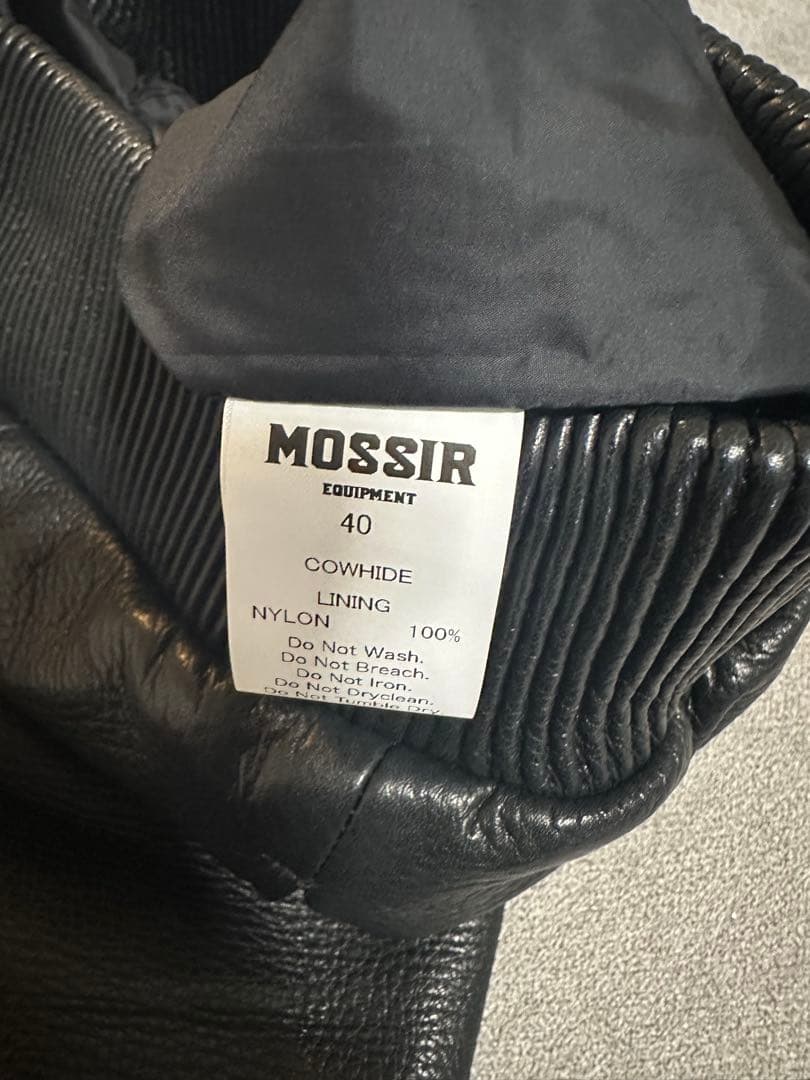 MOSSIR ブラックレザーパンツ ウエストゴム