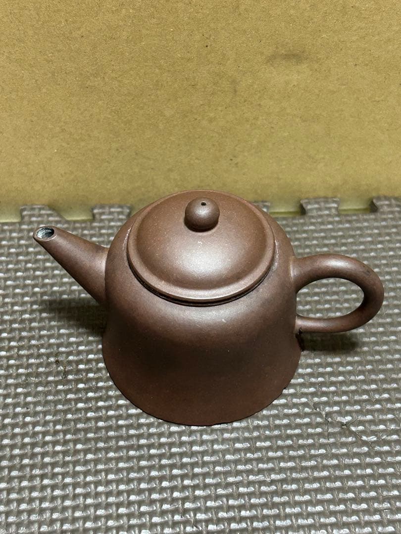 宜興紫砂壺 荊渓南孟臣製 紅泥 水平壺 単孔 工藝廠 中国茶器　カケ有
