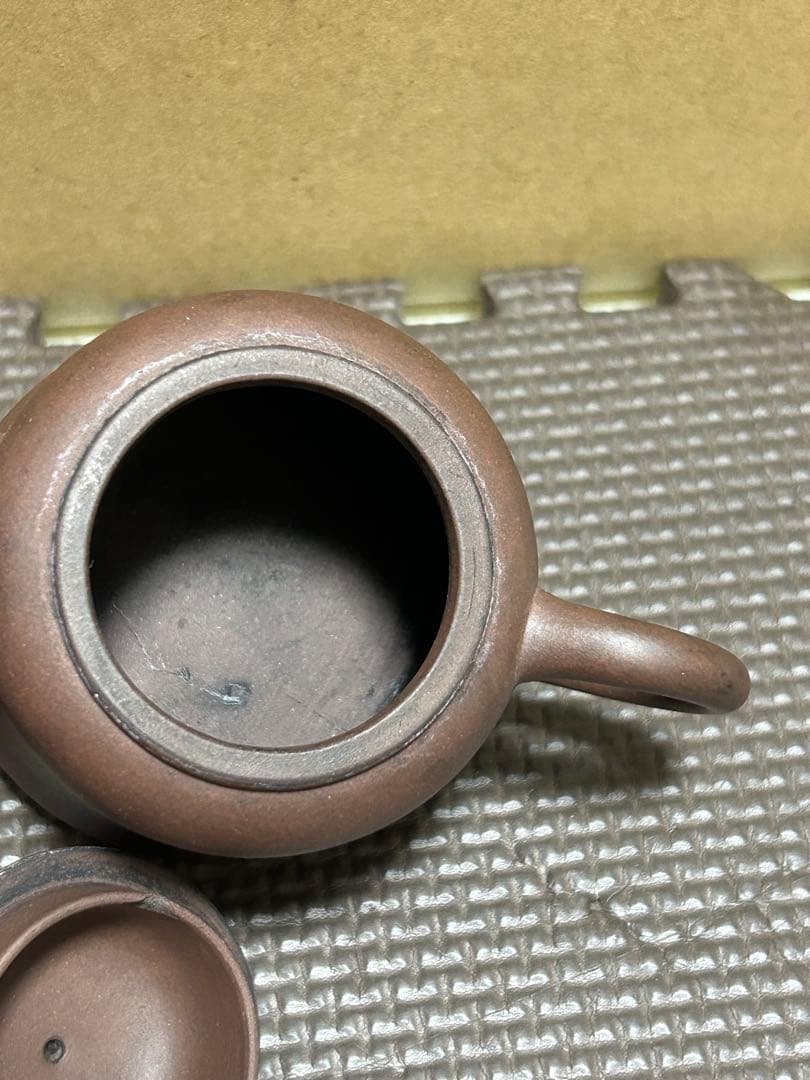 宜興紫砂壺 荊渓南孟臣製 紅泥 水平壺 単孔 工藝廠 中国茶器　カケ有