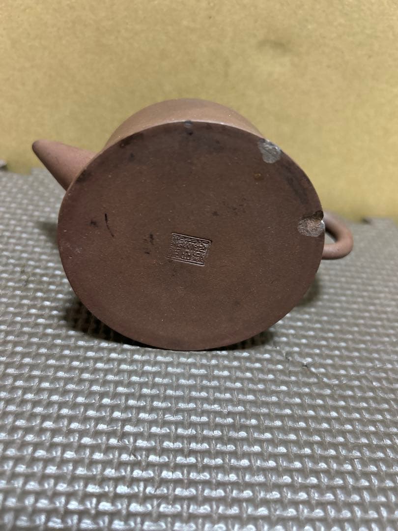 宜興紫砂壺 荊渓南孟臣製 紅泥 水平壺 単孔 工藝廠 中国茶器　カケ有