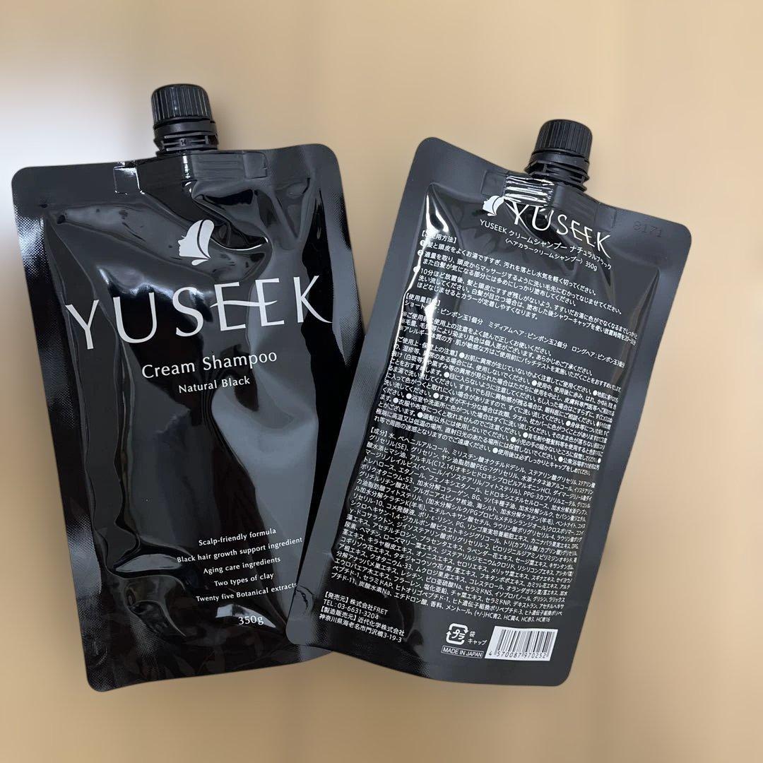 YUSEEK クリームシャンプーNatural Black 350g 2個セット