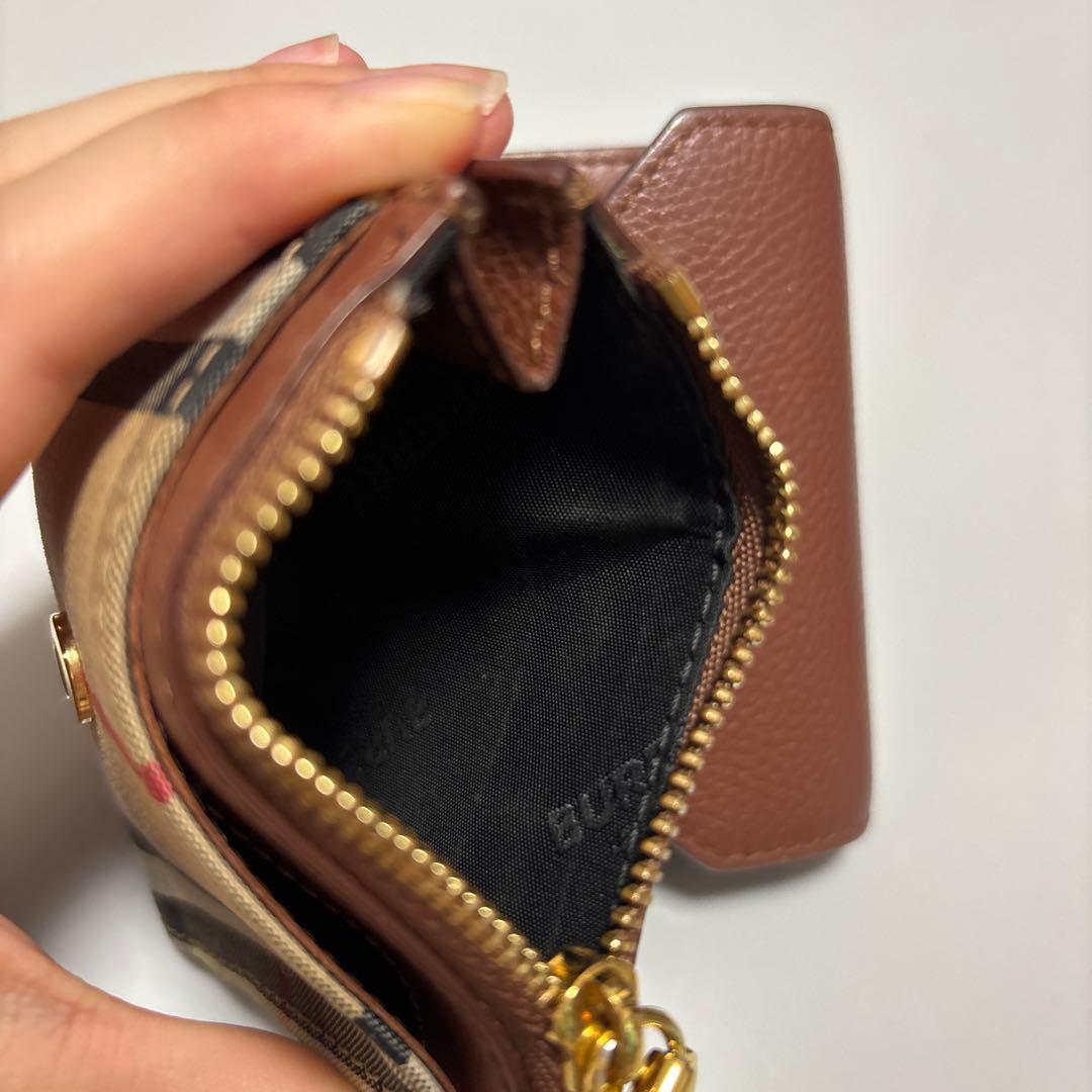 Burberry 三つ折り財布　ブラウン　チェック　バーバリー　カードケース