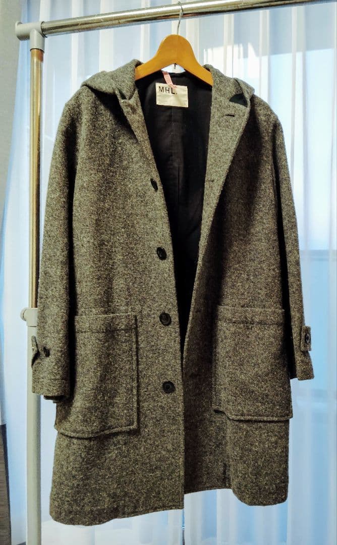 美品ＭＨＬマーガレットハウエル■ダッフルコート／フーデッドコート■ウール100%