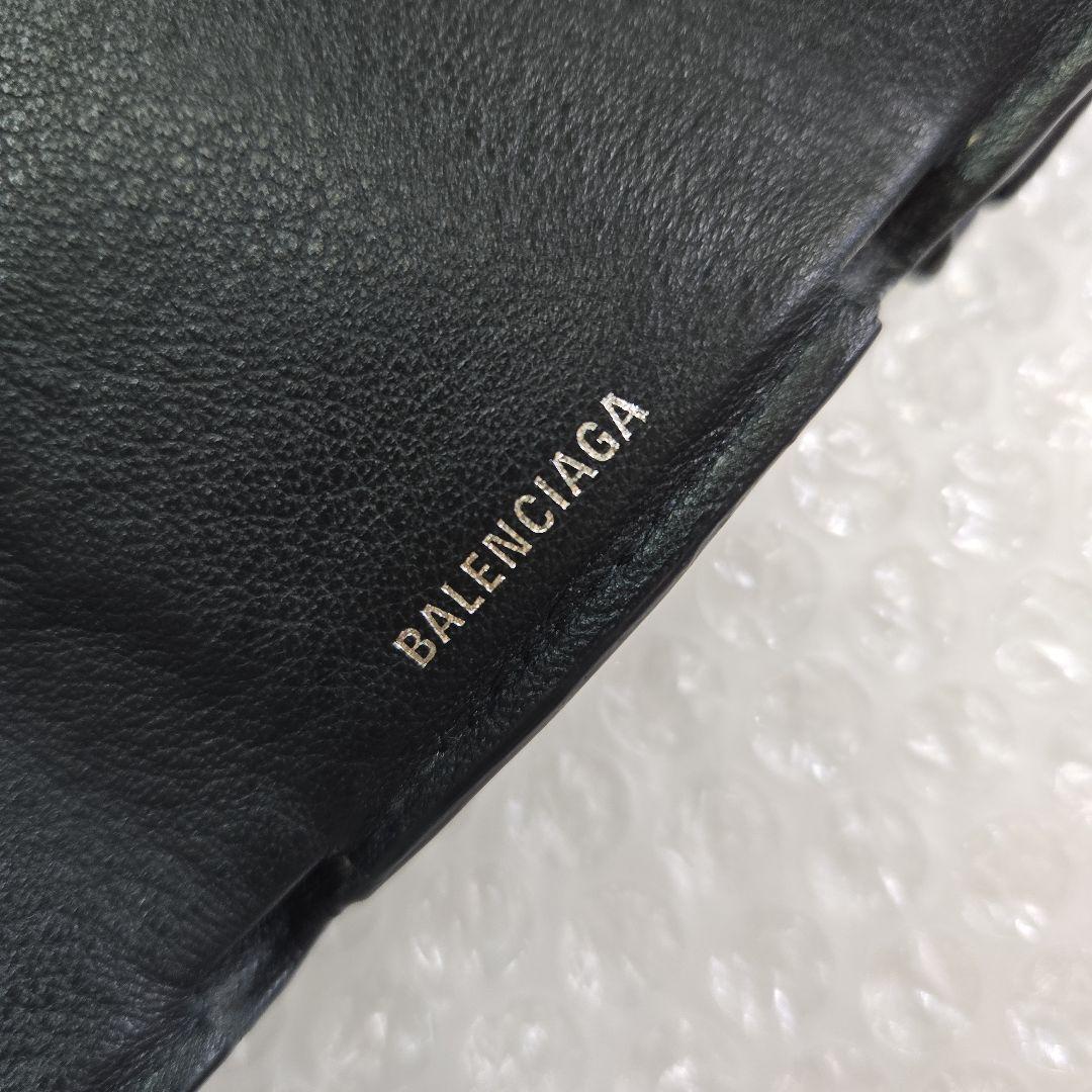 BALENCIAGA 　バレンシアガ　ペーパー ミニ　三つ折り財布 ブラック
