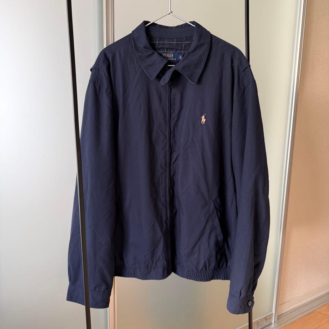 ポロ ラルフローレン スイングトップ ジャケット メンズ 古着 ブルゾン 紺