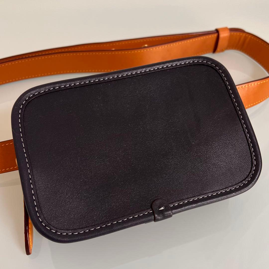 『美品』COACH コーチ　レザー　ウエストポーチ　ネイビー