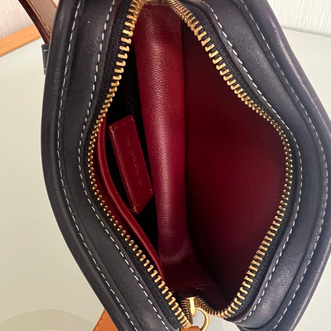 『美品』COACH コーチ　レザー　ウエストポーチ　ネイビー