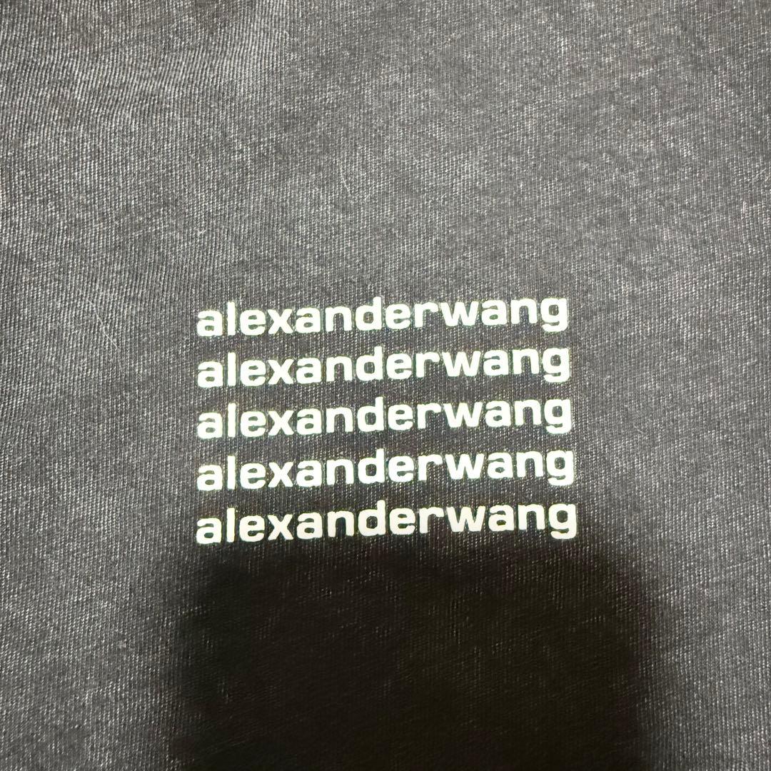alexanderwang ダークグレー クロップド Tシャツ ロゴプリント