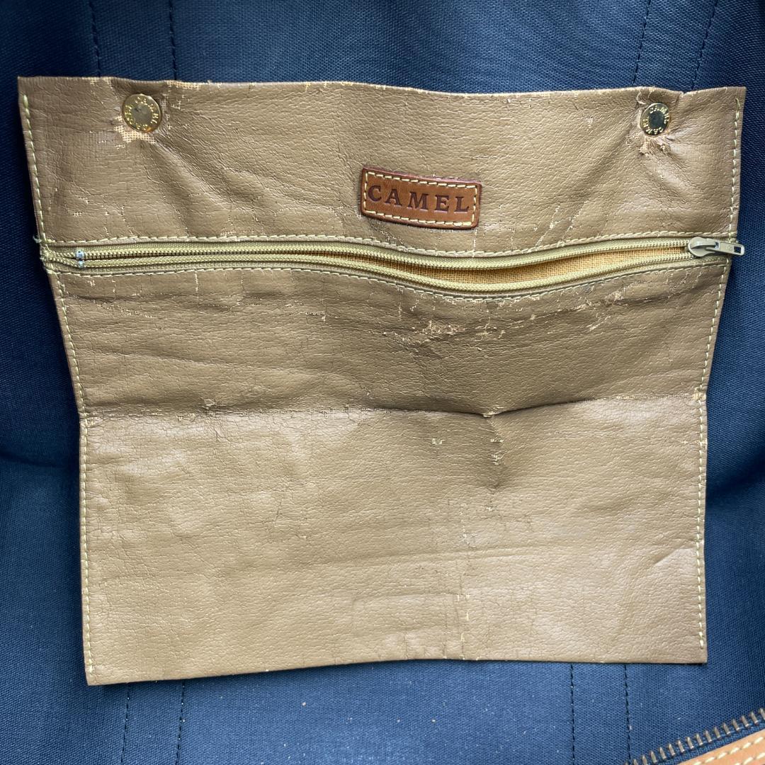 良品 CAMEL ボストンバッグ レザー ネイビー 大容量