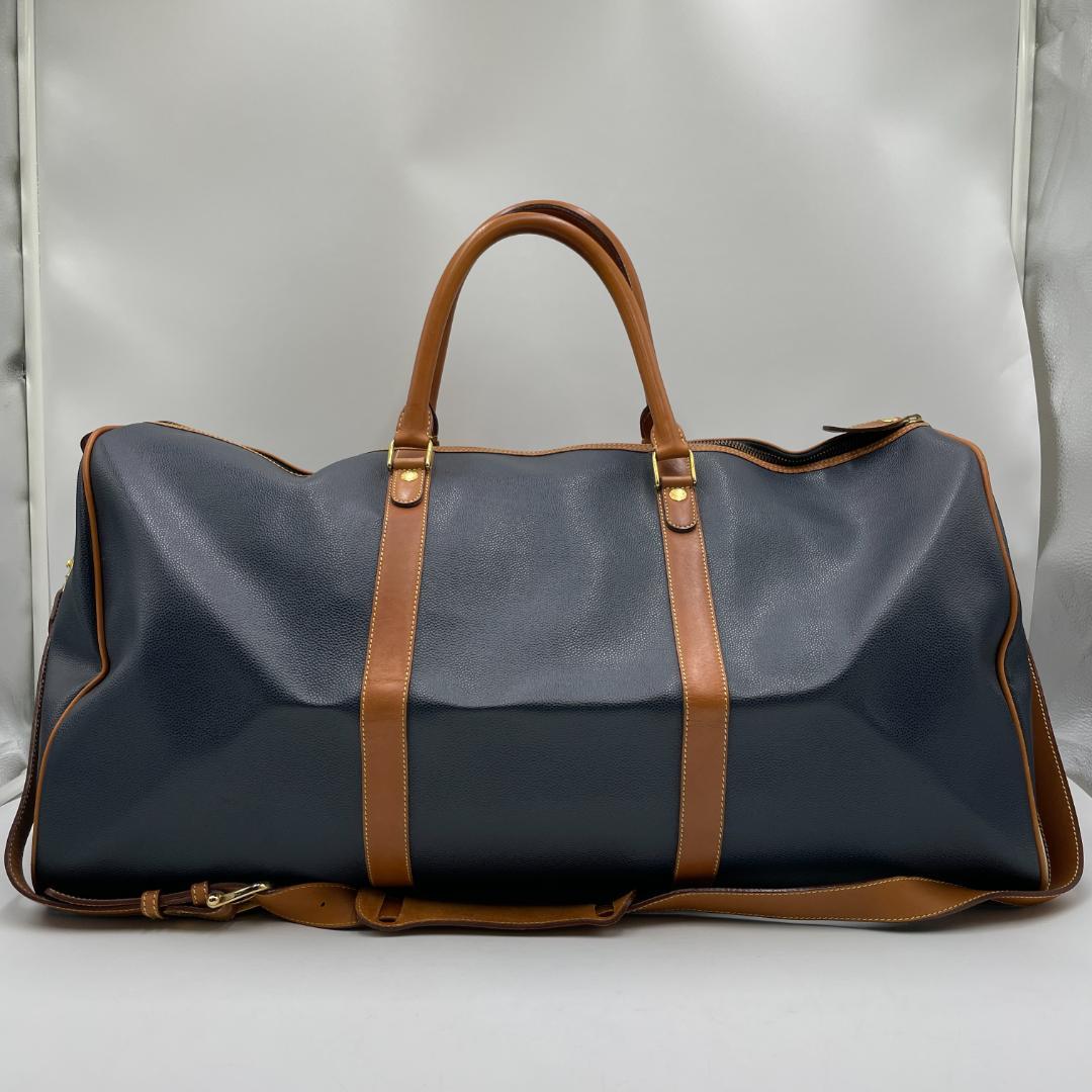 良品 CAMEL ボストンバッグ レザー ネイビー 大容量