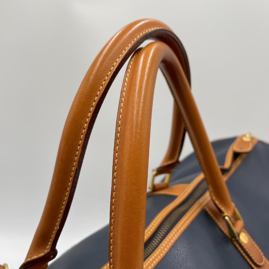 良品 CAMEL ボストンバッグ レザー ネイビー 大容量