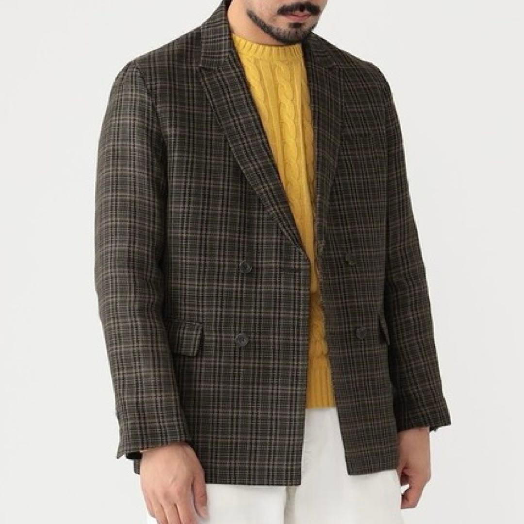 BEAMS PLUS メッシュチェック ダブルブレステッドジャケット