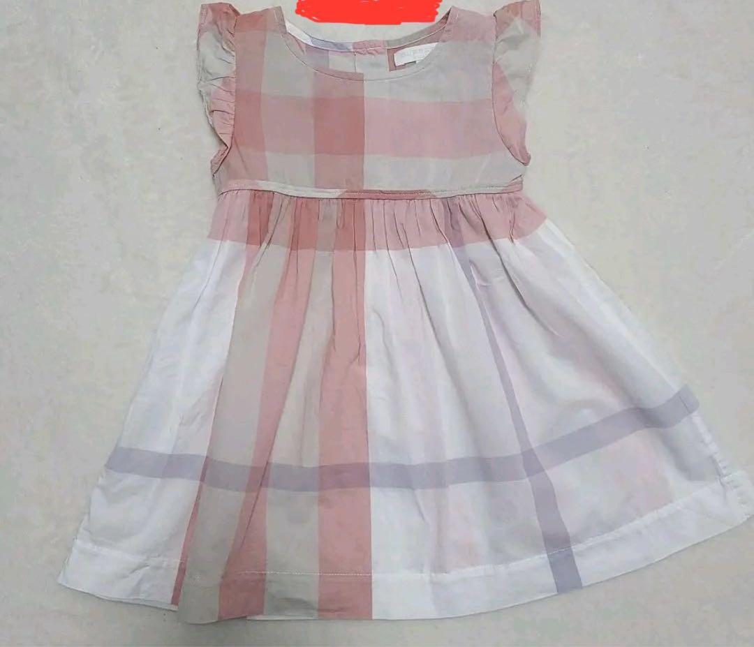 あ*ぼ様 美品　バーバリーベビーワンピース　98センチ　ピンクノバ