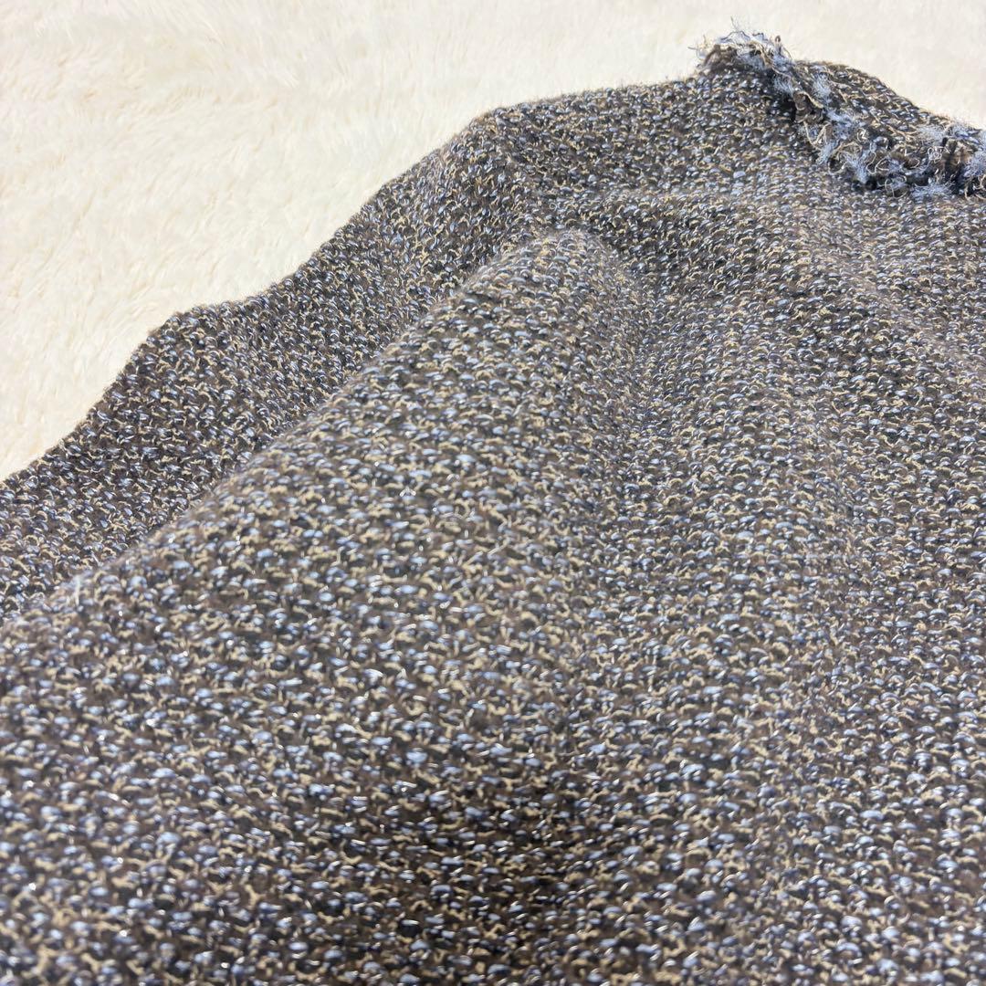 人気✨定価2.4万✨リヴドロワ　ツイードニットカーディガン　ノーカラージャケット