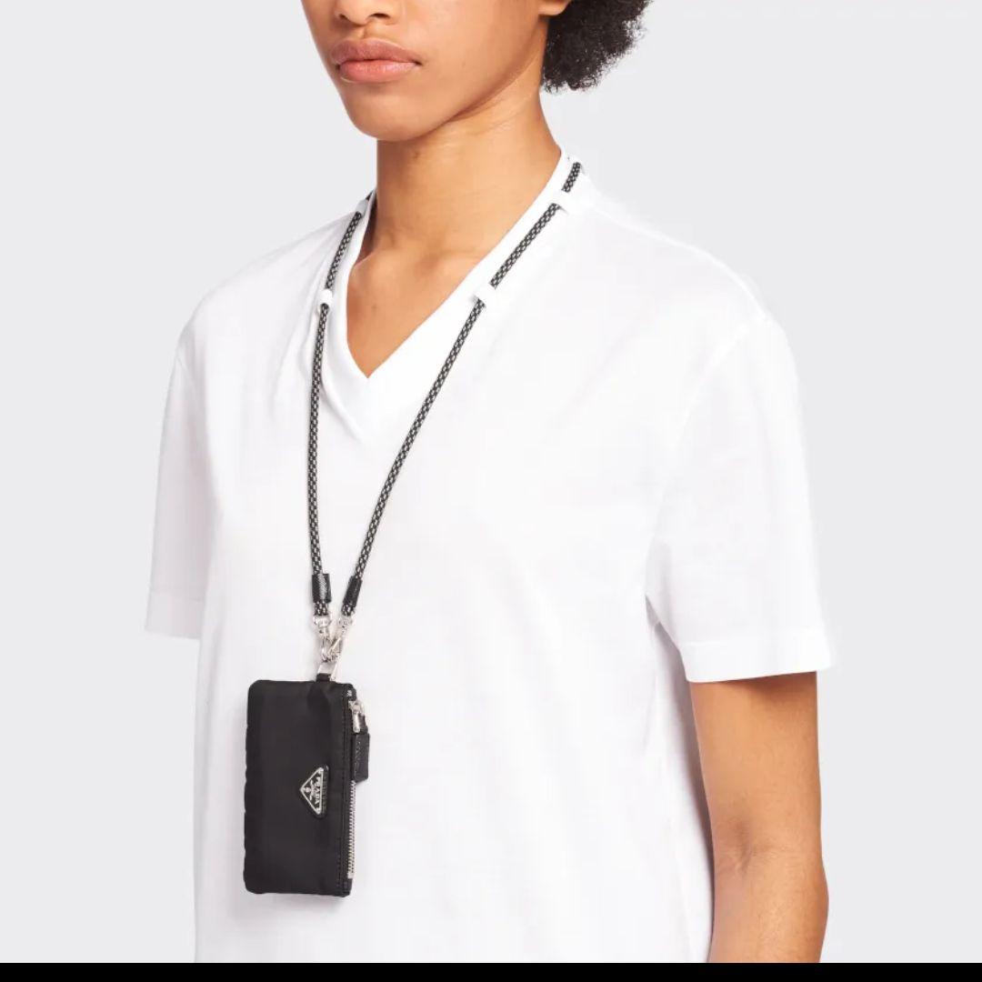 正規品✨PRADA プラダ ポーチ付 ジャージーTシャツ 白 XS ユニセックス