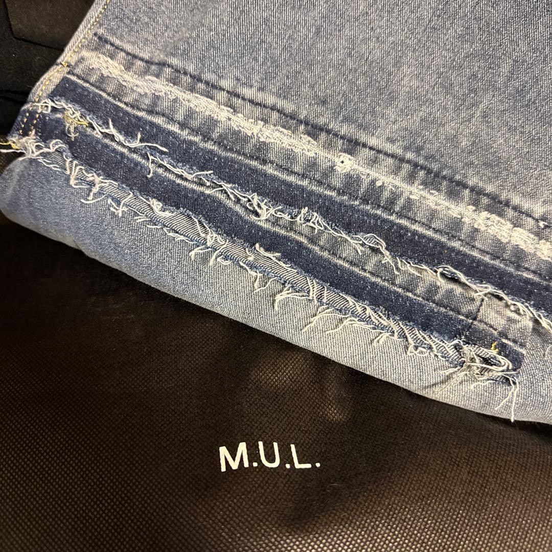 新品　最新M.U.L.エムユーエル　ダメージ汚し加工デニム　男女兼用