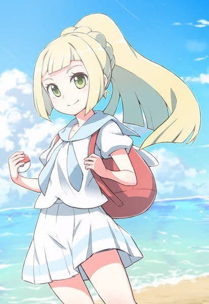 ガンバリーリエ　イラスト 、白と水色　(別)