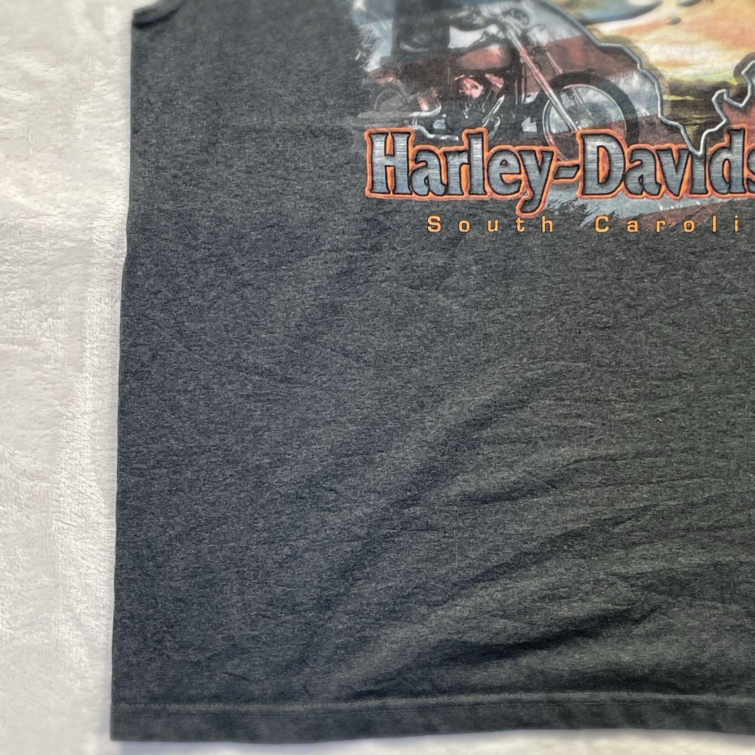 HARLEY-DAVIDSON USA製 タンクトップ　プリント　チャコール