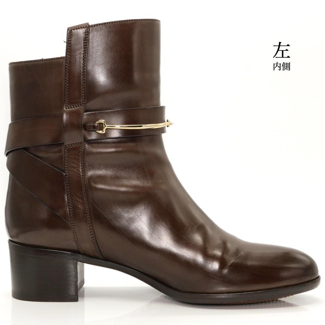 35　SARTORE　サルトル　クロスベルト　茶　ゴールド　4.5cmヒール