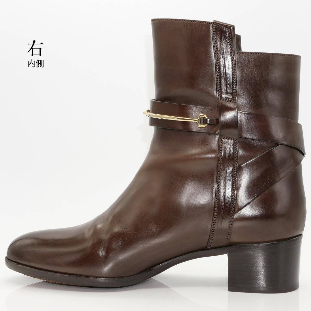 35　SARTORE　サルトル　クロスベルト　茶　ゴールド　4.5cmヒール
