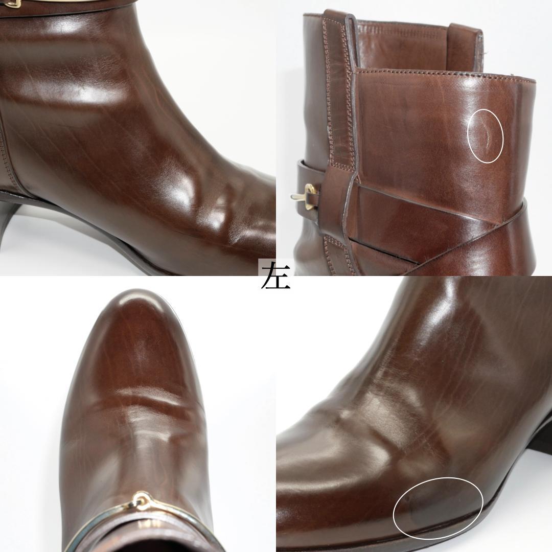 35　SARTORE　サルトル　クロスベルト　茶　ゴールド　4.5cmヒール