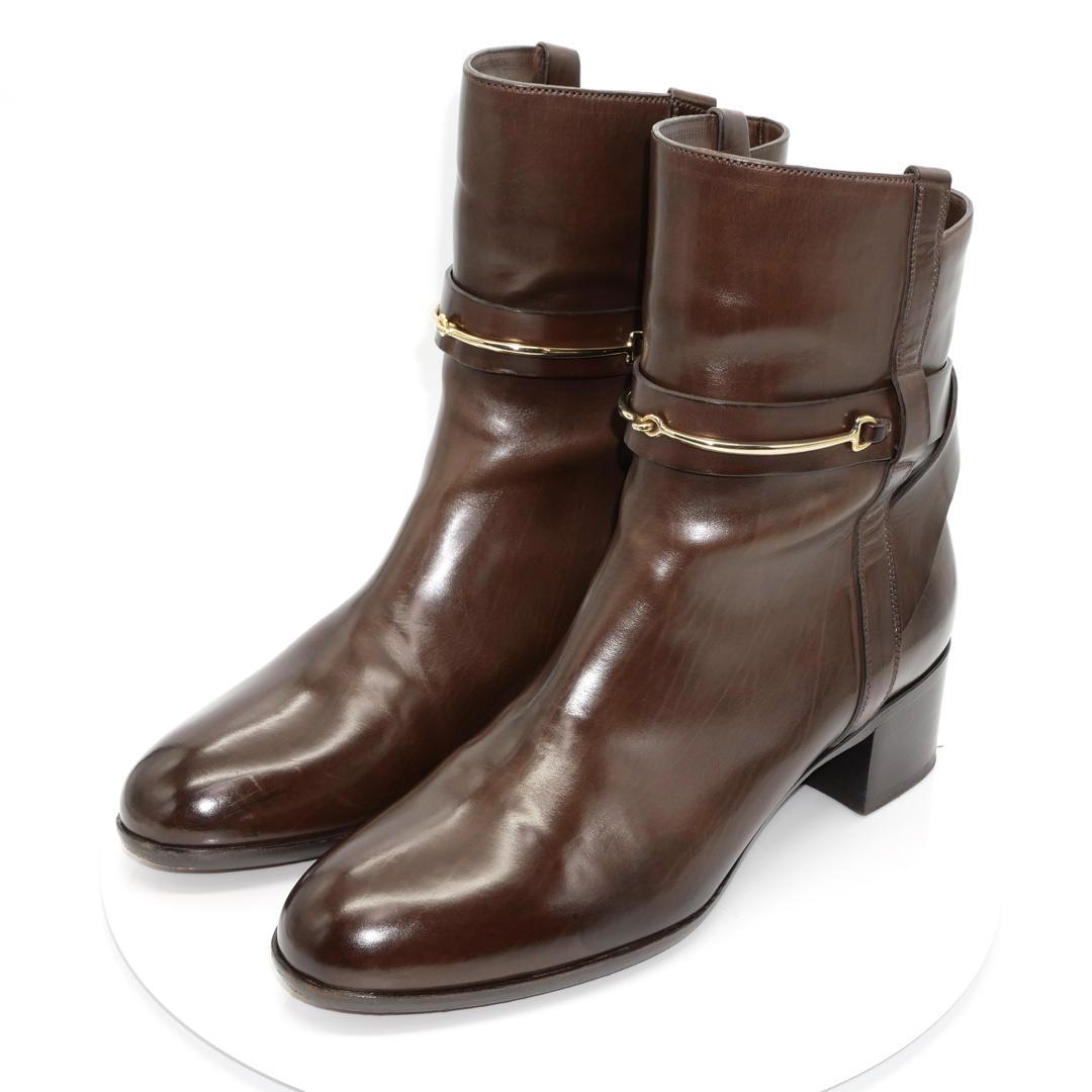 35　SARTORE　サルトル　クロスベルト　茶　ゴールド　4.5cmヒール