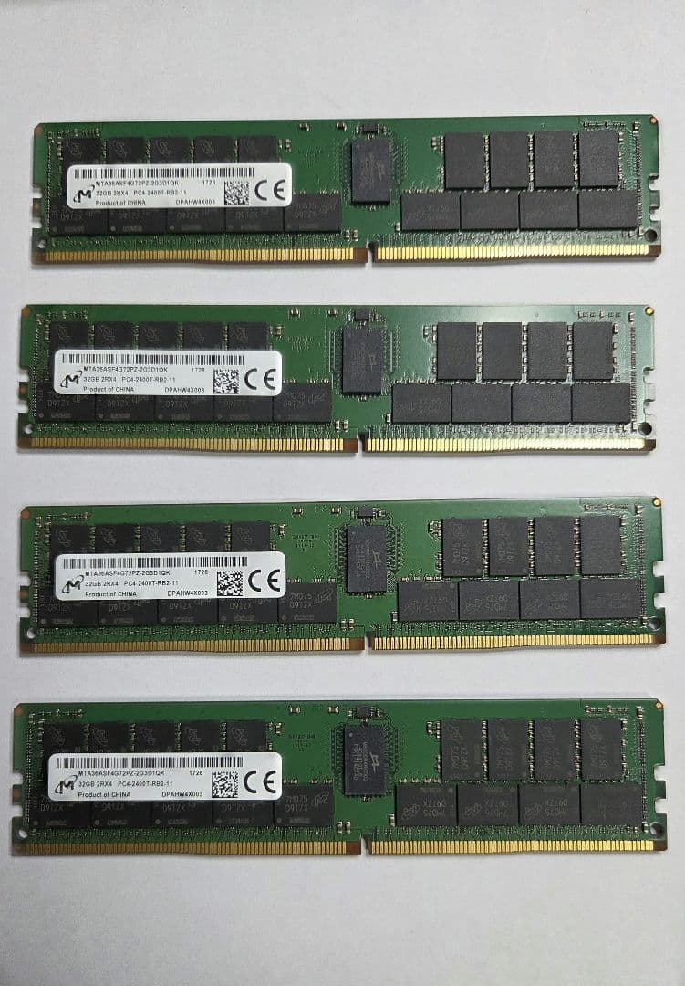 Micron DDR4 ECC RDIMM 128GB(32GB×4枚セット)