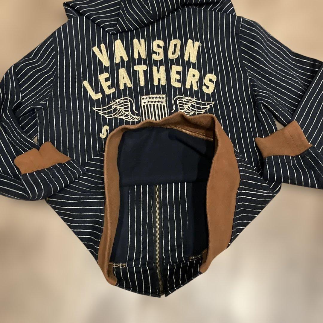 【SALE10% 3/22迄】 vanson パーカー WABASH 刺繍