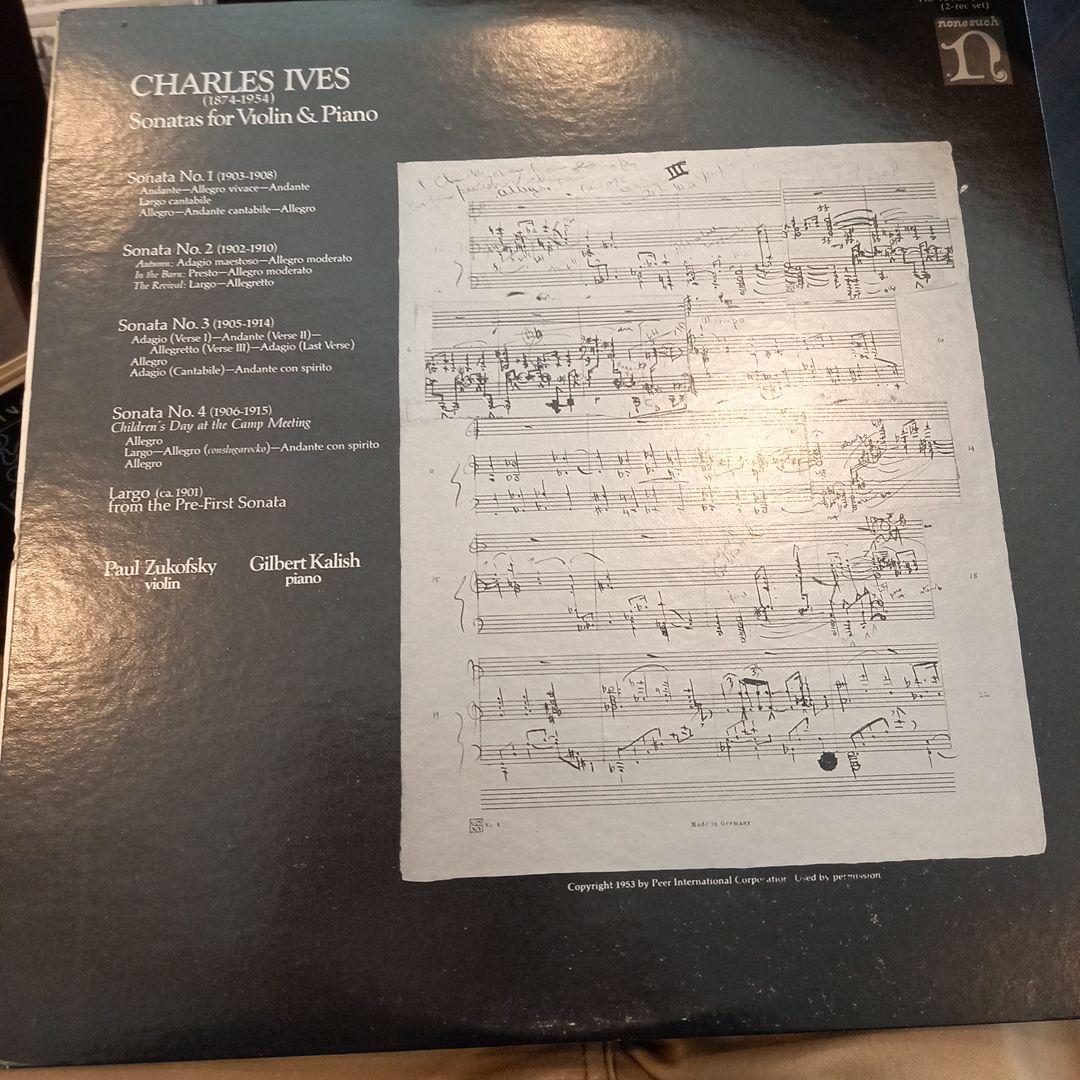 レコードです(*´∇｀)　ズーコフスキー アイヴス　ヴァイオリンソナタ
