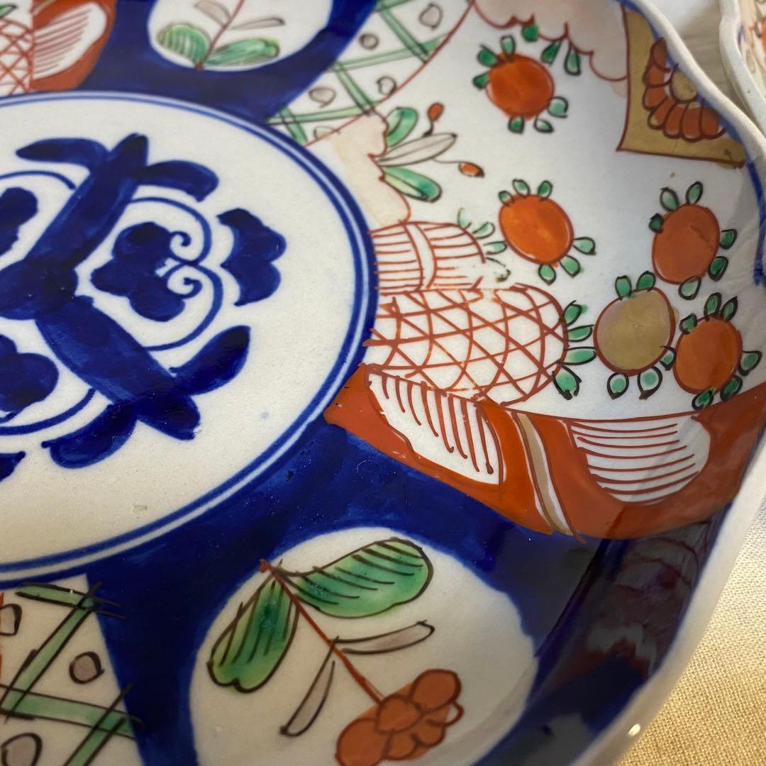 伊万里　古伊万里　中皿　色絵　２客