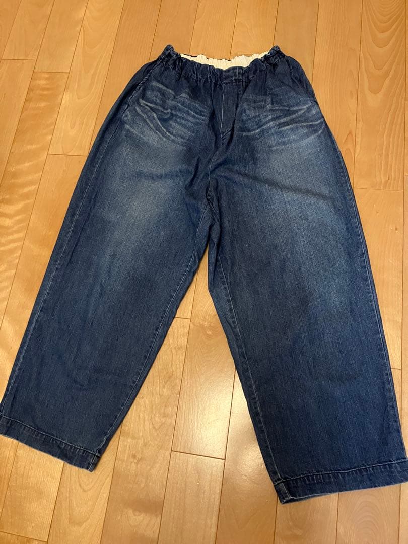ミズイロインド　デニムワイドパンツ