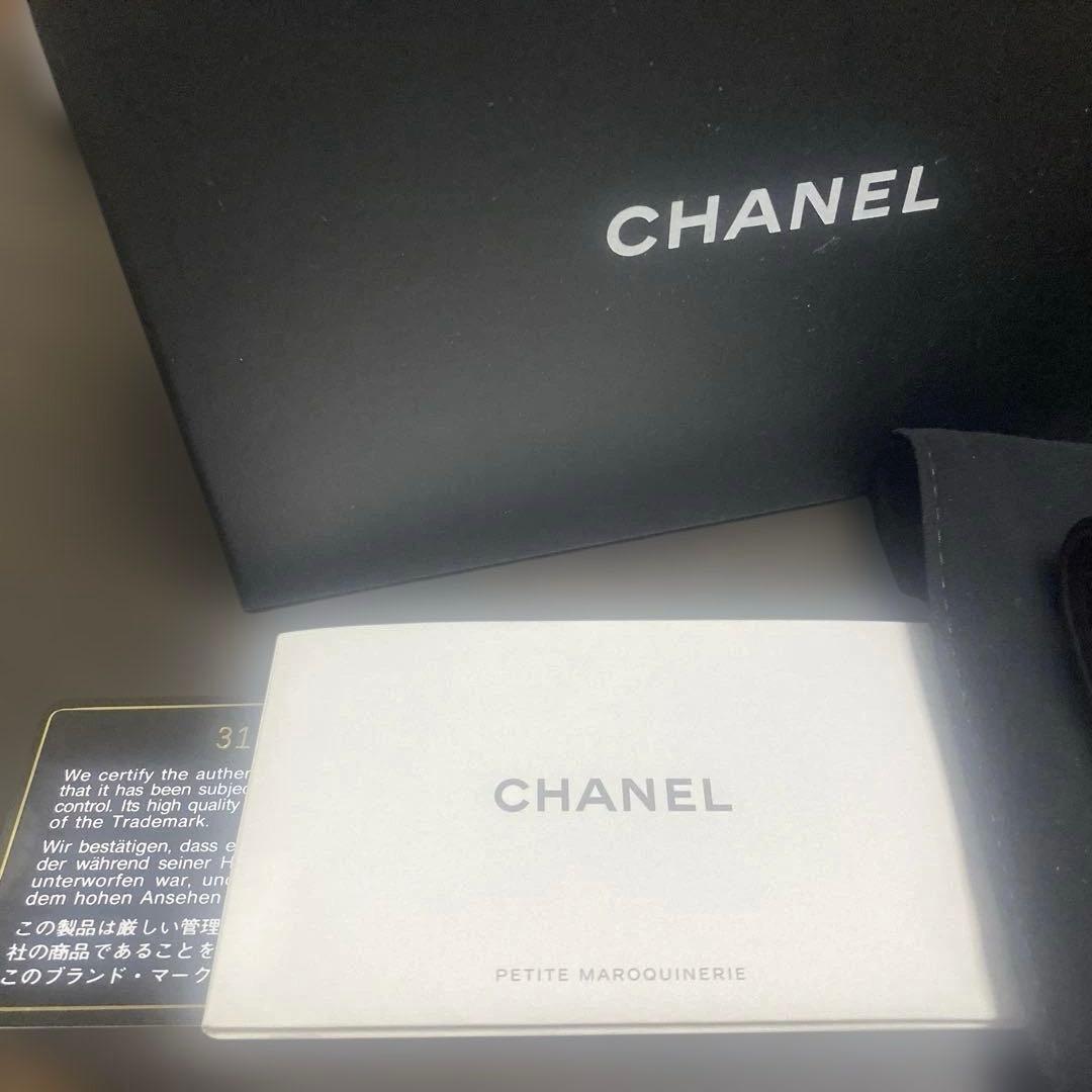 CHANEL 三つ折り財布 ブラック レザー