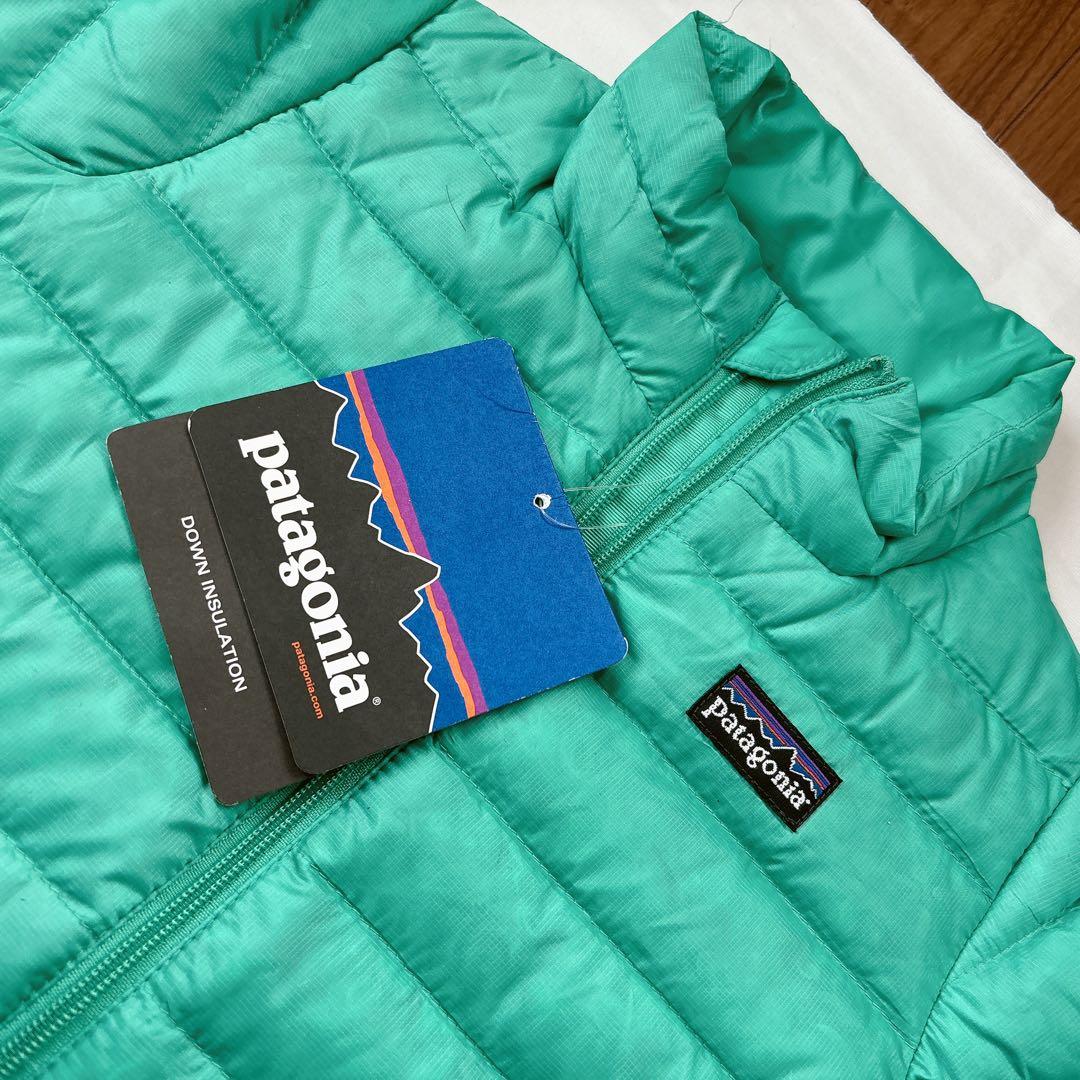 新品タグ付きpatagonia 12M約80㎝ミントグリーン ダウンジャケット