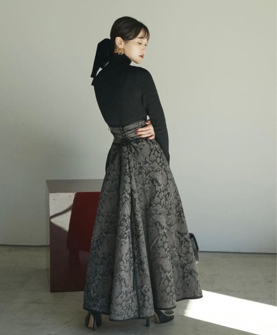 Andrea&co ボタニカル ジャガードスカート