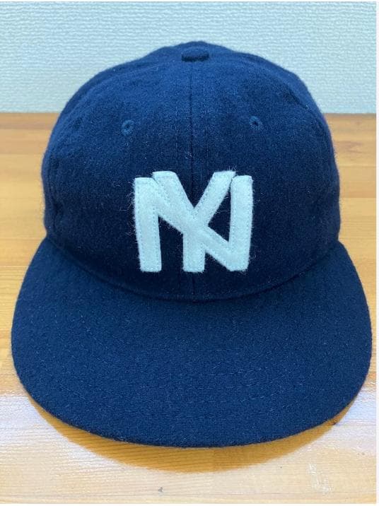 エベッツフィールド ベースボールキャップ USA ウール　7 3/8 NY 紺